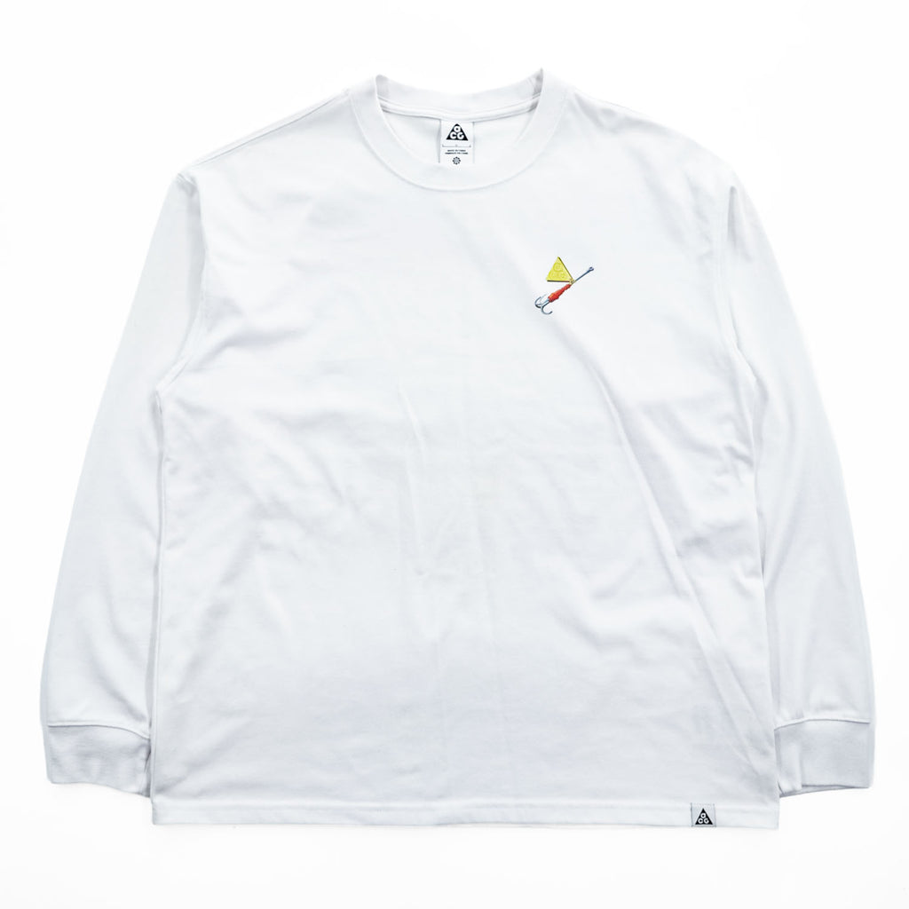 NIKE ACG 長袖 ロングスリーブ Tシャツ ロンT L ホワイト バックプリント フィッシング FQ3728-121