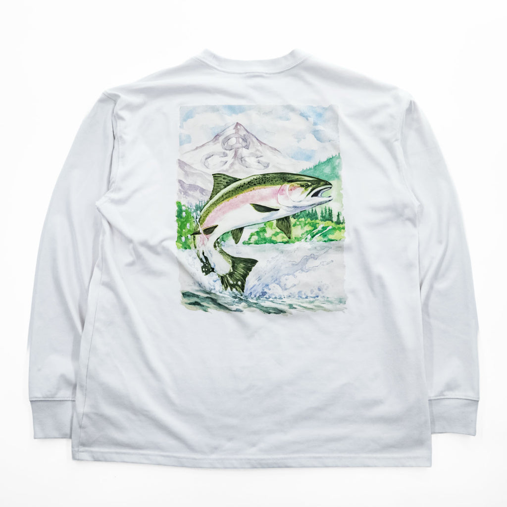 NIKE ACG 長袖 ロングスリーブ Tシャツ ロンT L ホワイト バックプリント フィッシング FQ3728-121