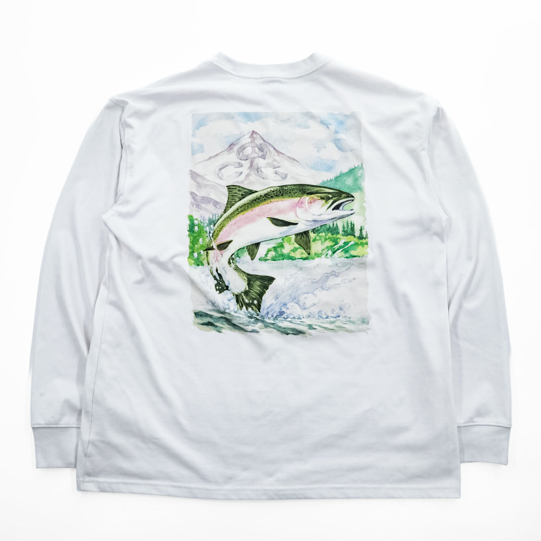 NIKE ACG 長袖 ロングスリーブ Tシャツ ロンT L ホワイト バックプリント フィッシング FQ3728-121