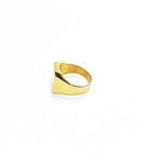 Gold Tone Square Signet Ring Plain Flat Top Men's JP Size 27 US 13