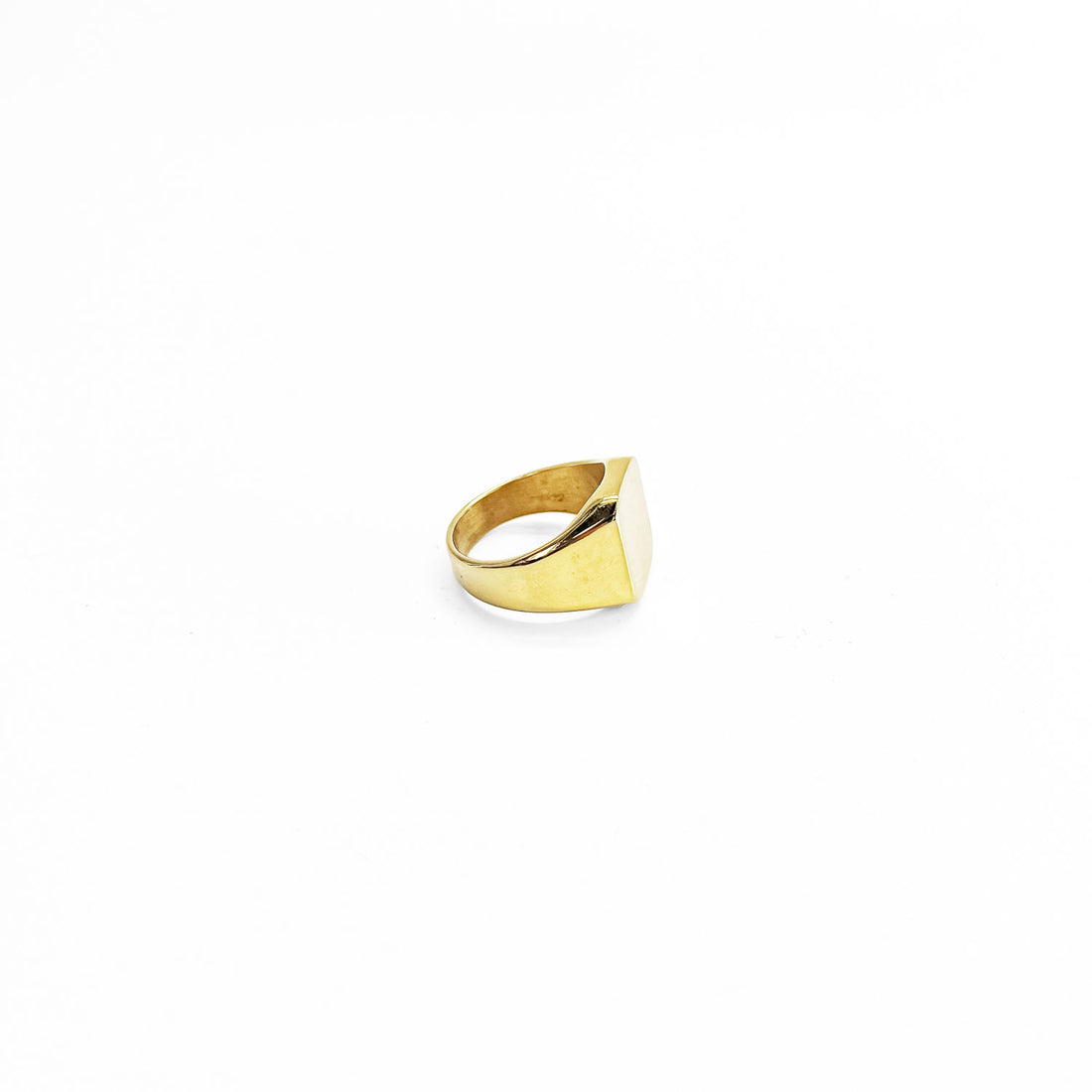 Gold Tone Square Signet Ring Plain Flat Top Men's JP Size 27 US 13