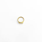 Gold Tone Square Signet Ring Plain Flat Top Men's JP Size 27 US 13
