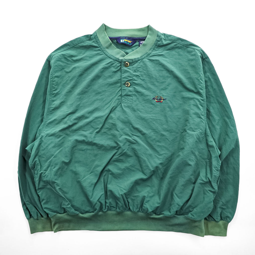Eddie Bauer 90年代 EBTEK ピステ ハーフボタン ナイロン プルオーバー L グリーン