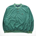 Eddie Bauer 90年代 EBTEK ピステ ハーフボタン ナイロン プルオーバー L グリーン