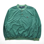 Eddie Bauer 90年代 EBTEK ピステ ハーフボタン ナイロン プルオーバー L グリーン