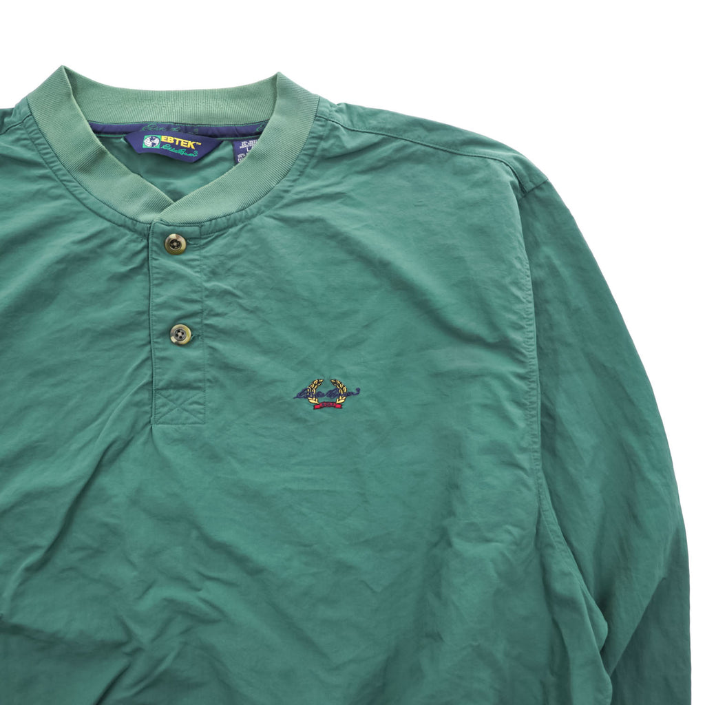 Eddie Bauer 90年代 EBTEK ピステ ハーフボタン ナイロン プルオーバー L グリーン