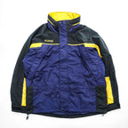 Columbia Fire Ridge Men's XL Hooded Nylon Ski Jacket Black Purple Yellow