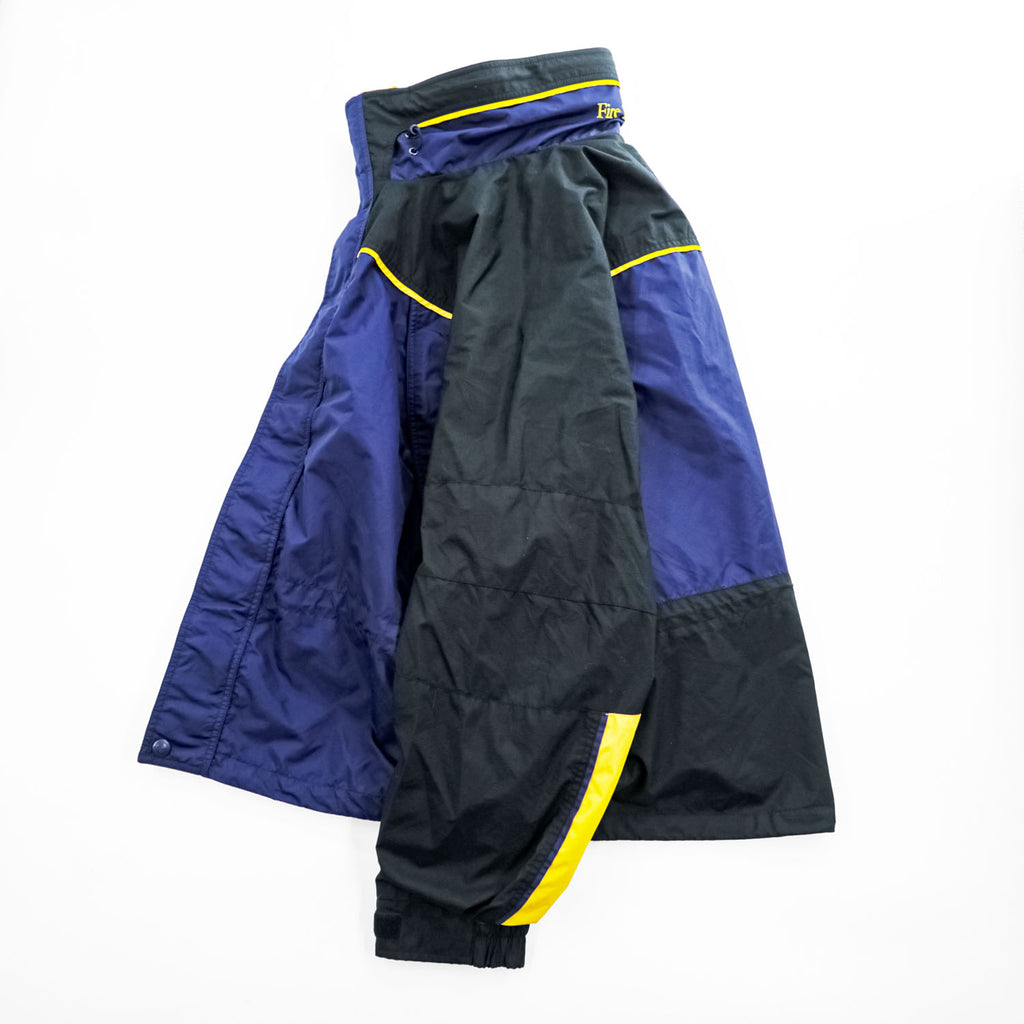 Columbia Fire Ridge Men's XL Hooded Nylon Ski Jacket Black Purple Yellow
