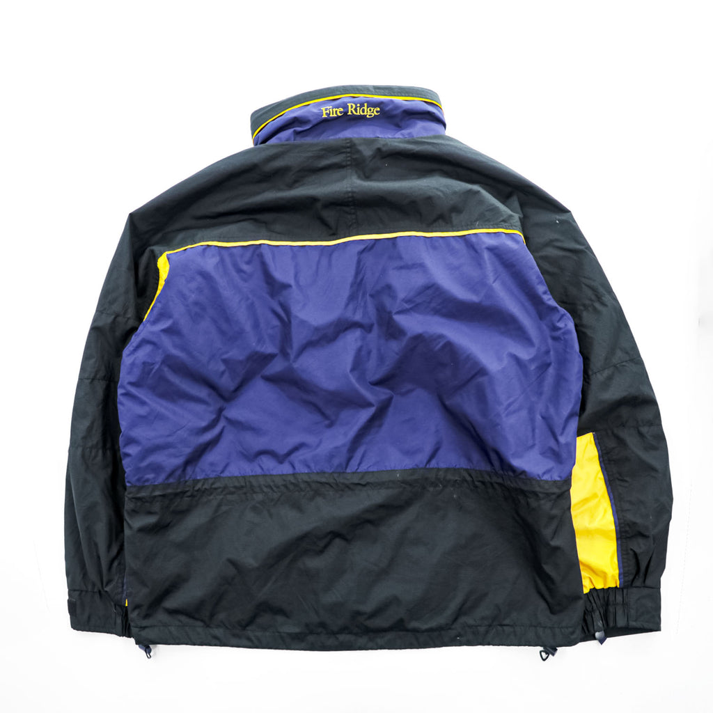 Columbia Fire Ridge Men's XL Hooded Nylon Ski Jacket Black Purple Yellow