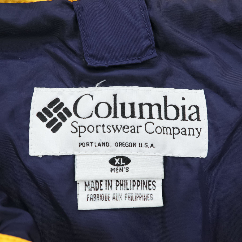 Columbia Fire Ridge Men's XL Hooded Nylon Ski Jacket Black Purple Yellow