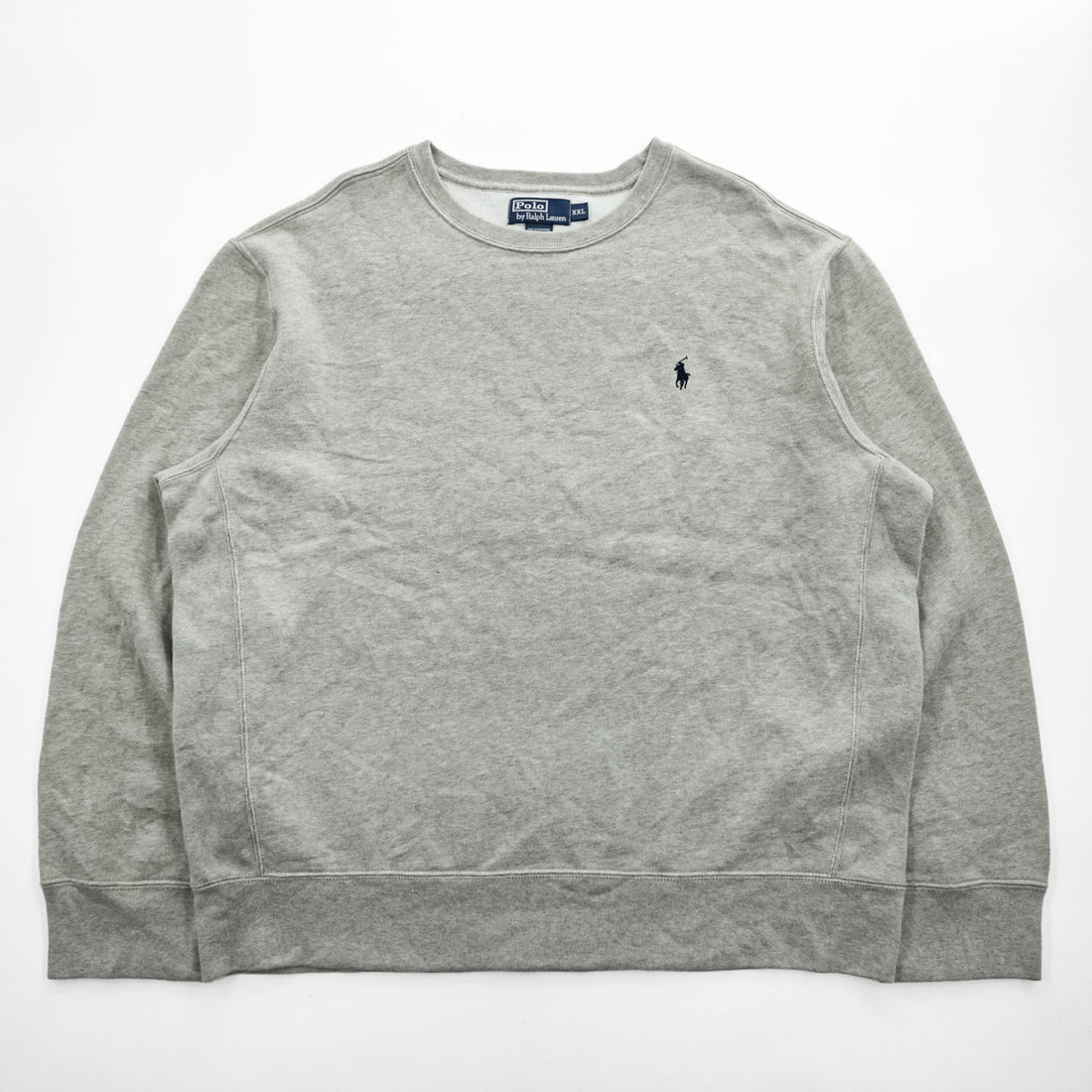 Polo Ralph Lauren 90年代 クルーネック スウェット トレーナー XXL グレー 裏起毛 スモールポニー ロゴ 刺繍 ビッグサイズ