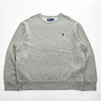 Polo Ralph Lauren 90年代 クルーネック スウェット トレーナー XXL グレー 裏起毛 スモールポニー ロゴ 刺繍 ビッグサイズ