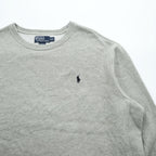 Polo Ralph Lauren 90年代 クルーネック スウェット トレーナー XXL グレー 裏起毛 スモールポニー ロゴ 刺繍 ビッグサイズ