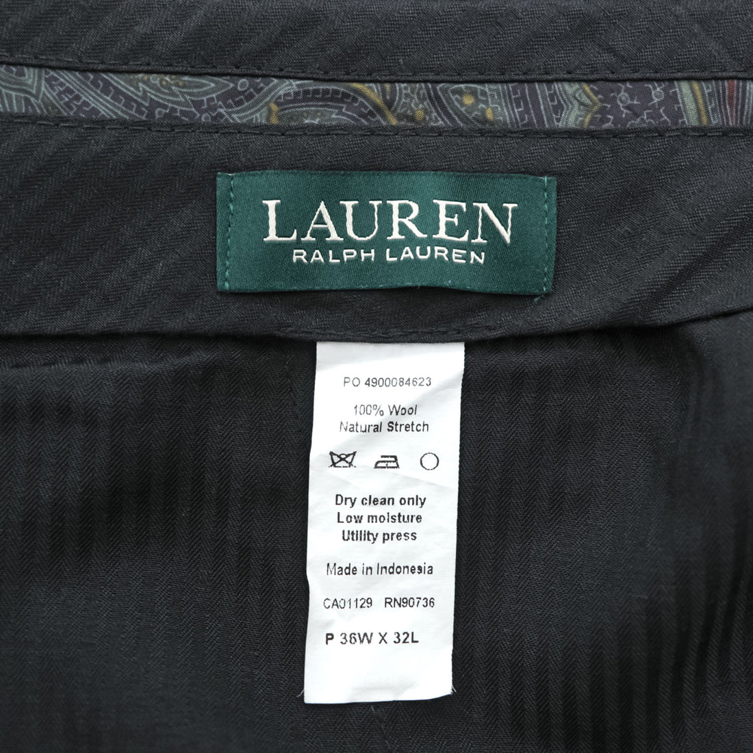 LAUREN RALPH LAUREN Navy 100% Wool Dress Pants 36W x 32L