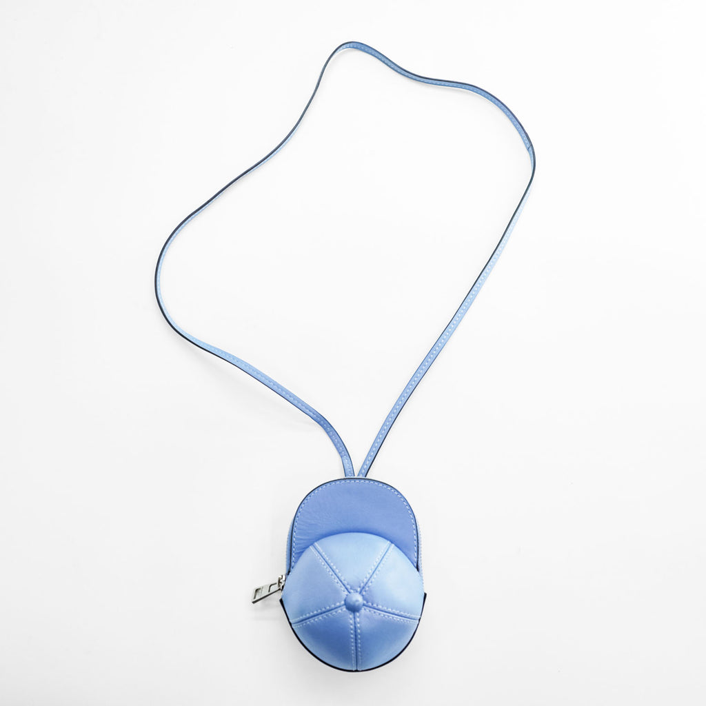 JW Anderson Leather Shoulder Pouch, Blue, Nano Cap Bag