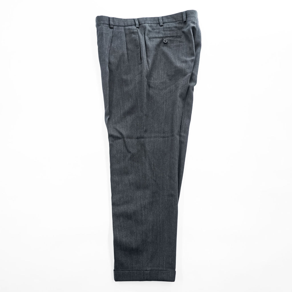 Brooks Brothers Wool Double Pleat Trousers Size 34 Charcoal Gray