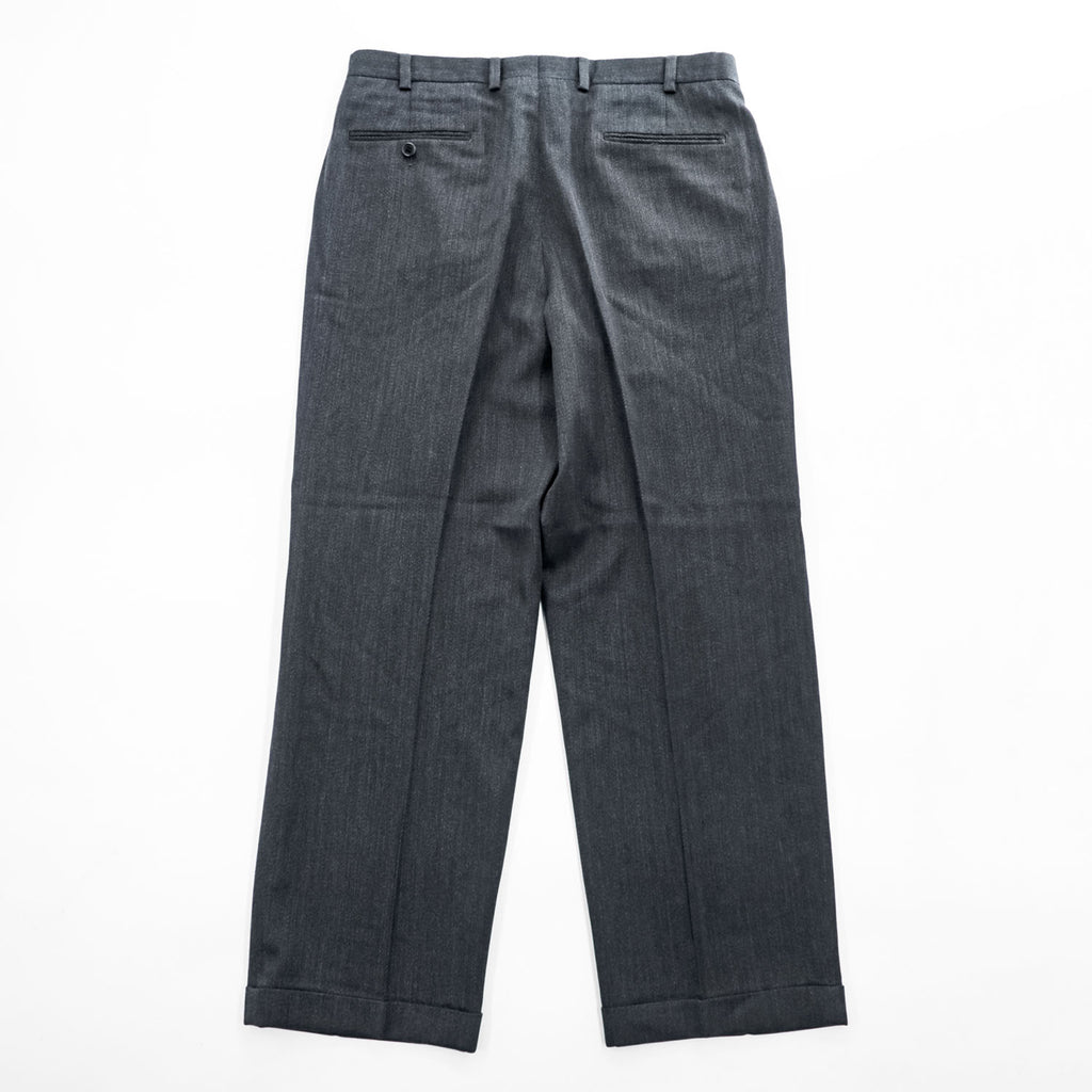 Brooks Brothers Wool Double Pleat Trousers Size 34 Charcoal Gray