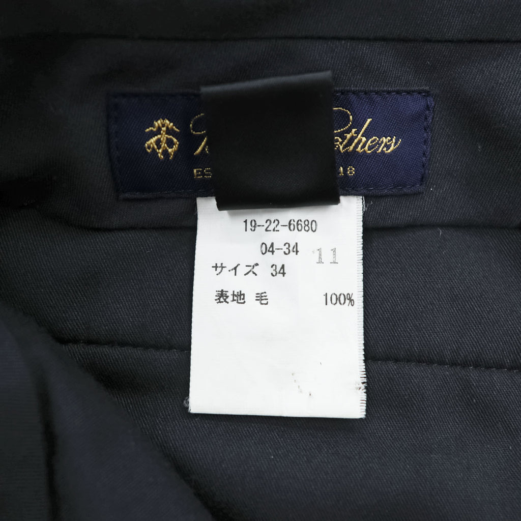 Brooks Brothers Wool Double Pleat Trousers Size 34 Charcoal Gray