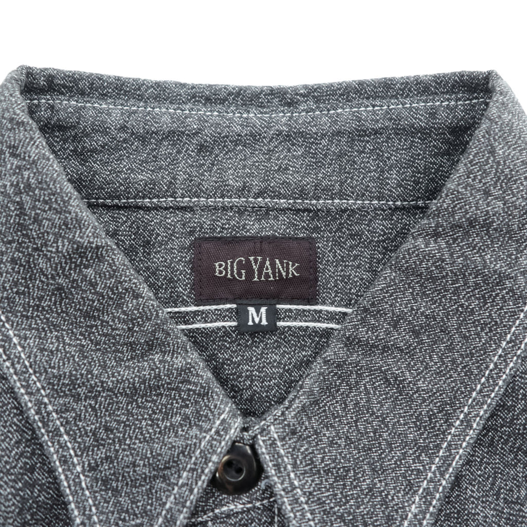 BIG YANK 1935 Black Chambray Work Shirt Gacha Pockets Made in Japan Size M