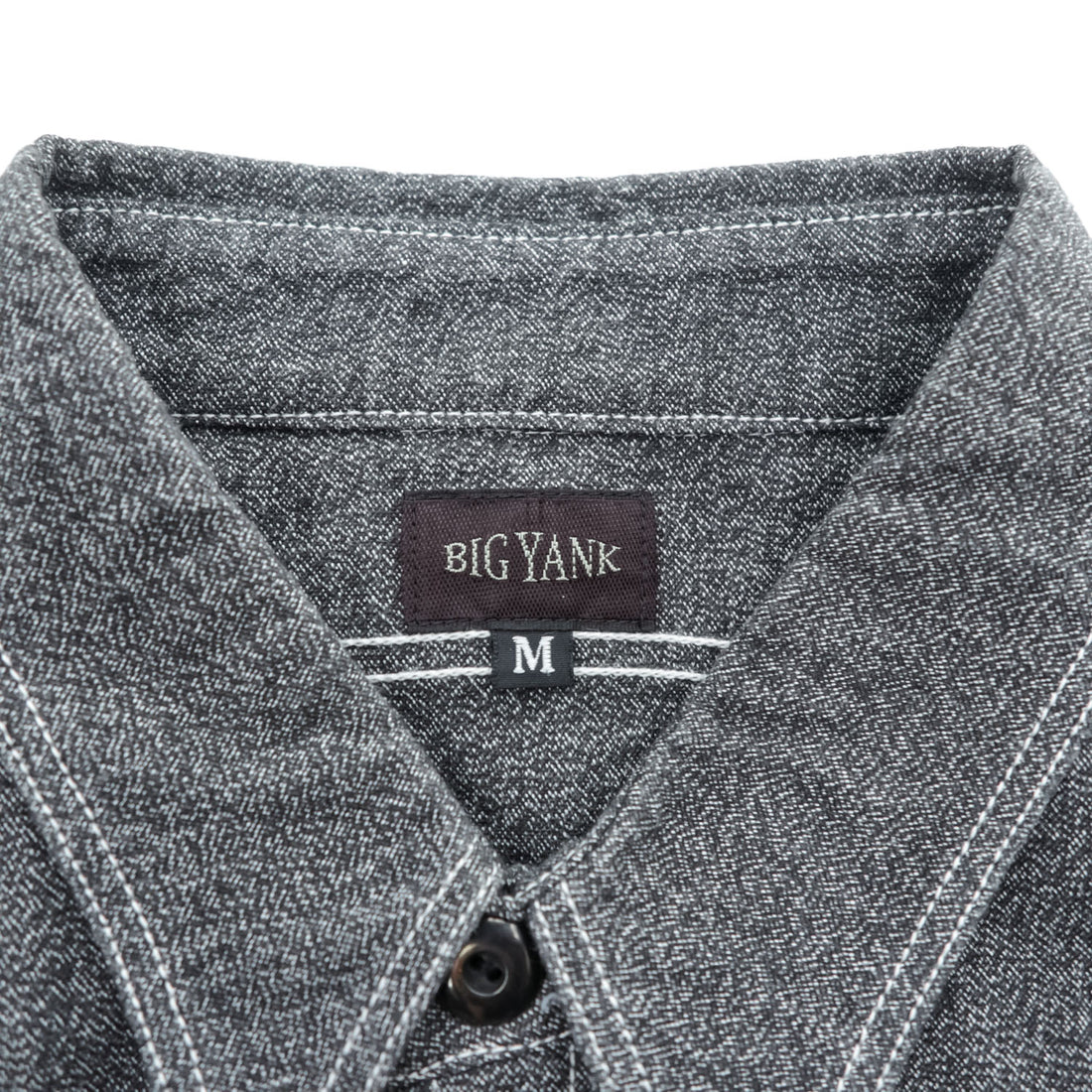 BIG YANK 1935 Black Chambray Work Shirt Gacha Pockets Made in Japan Size M