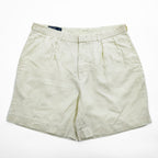 Polo by Ralph Lauren 100% Linen Pleated Shorts Ivory Size 36 Made in Philippines