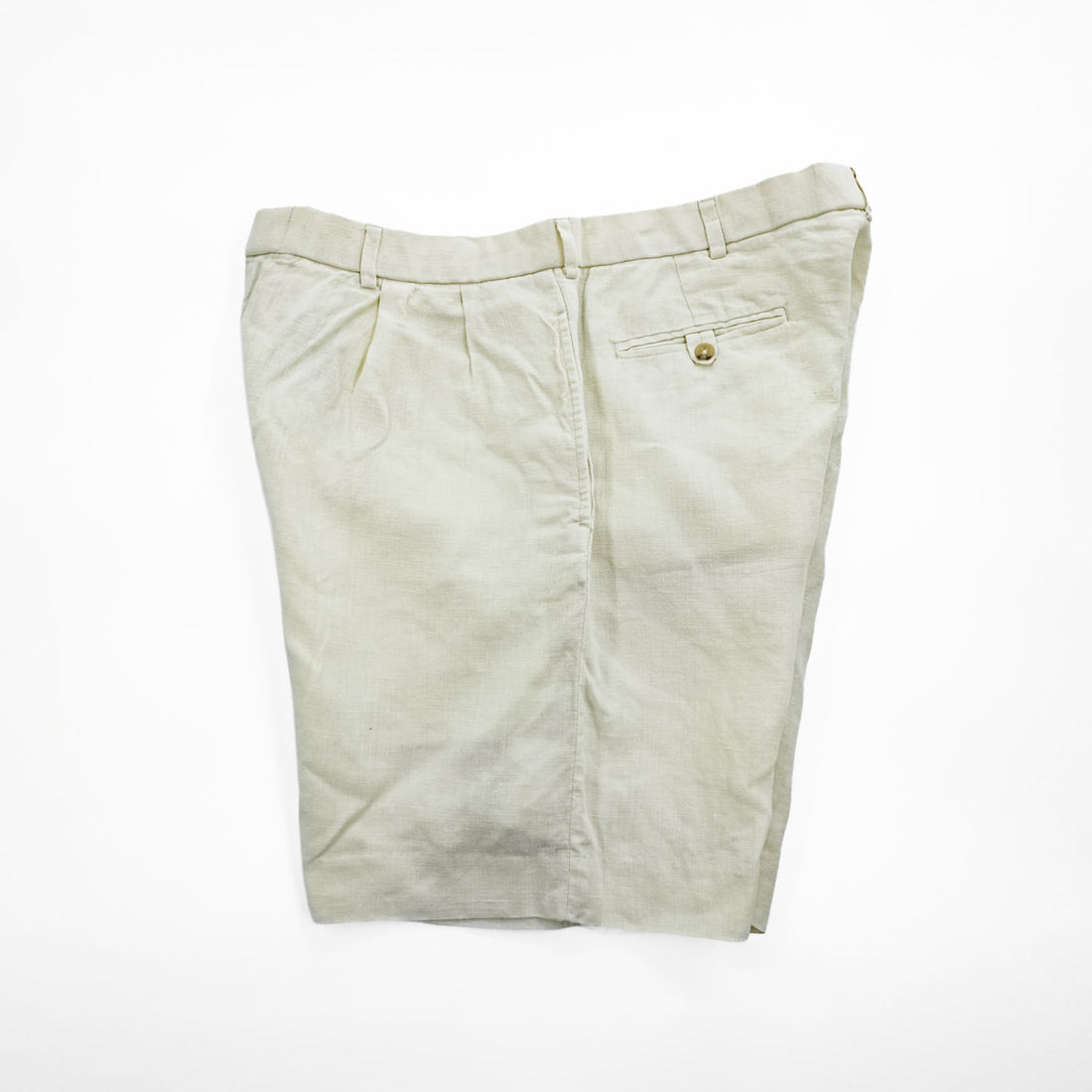 Polo by Ralph Lauren 100% Linen Pleated Shorts Ivory Size 36 Made in Philippines