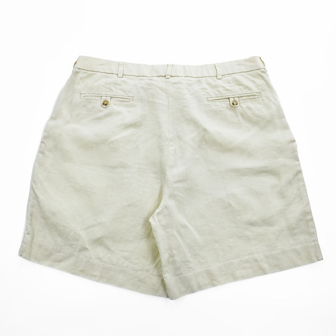Polo by Ralph Lauren 100% Linen Pleated Shorts Ivory Size 36 Made in Philippines