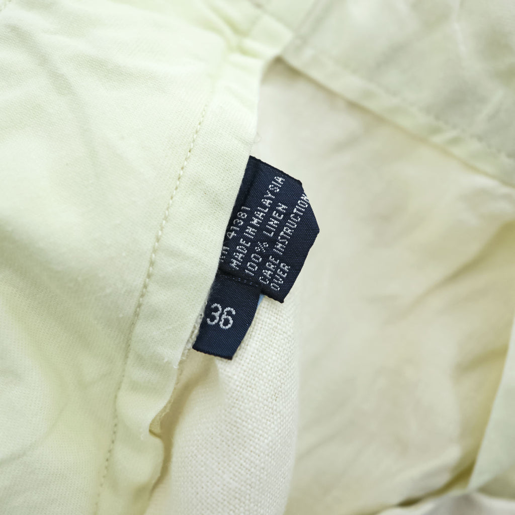 Polo by Ralph Lauren 100% Linen Pleated Shorts Ivory Size 36 Made in Philippines