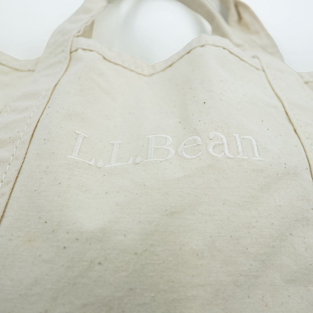 L.L.Bean Cotton Canvas 2-Way Tote Bag Natural Made in Vietnam