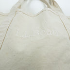 L.L.Bean Cotton Canvas 2-Way Tote Bag Natural Made in Vietnam