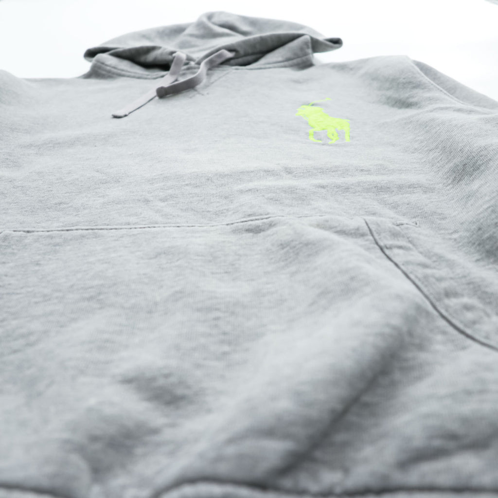 Polo Ralph Lauren 90年代 プルオーバー パーカー M グレー ビッグポニー カンガルーポケット