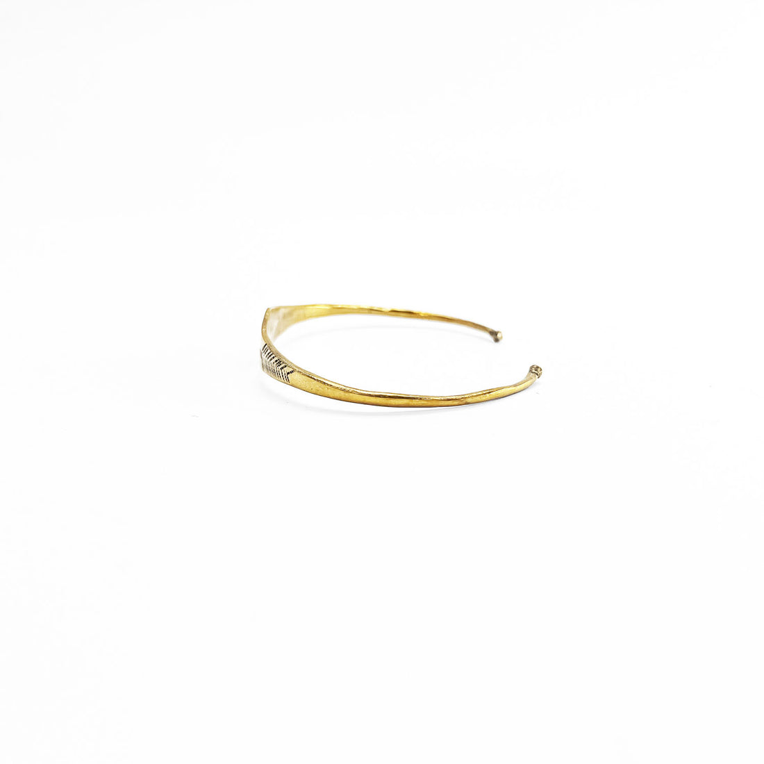 Vintage Tuareg Style Brass Cuff Bracelet バングル 真鍮 ブラス ゴールド 彫金 トライバル