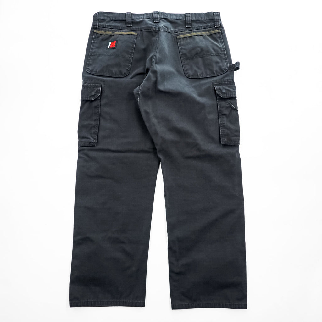 Wrangler カーゴ ワークパンツ L ブラック リップストップ RIGGS WORKWEAR ダブルニー 103W060BL