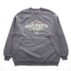 HARLEY DAVIDSON クルーネックスウェット トレーナー L グレー 裏起毛 5546