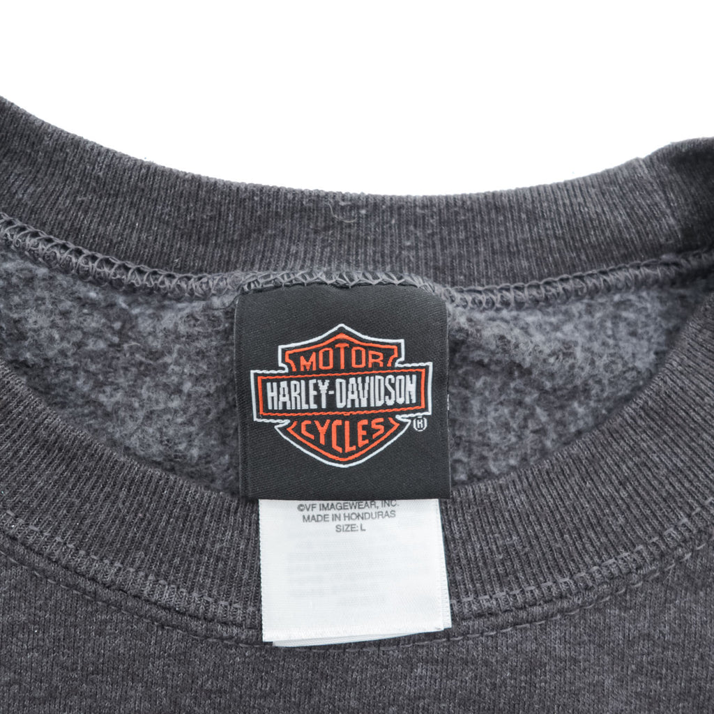 HARLEY DAVIDSON クルーネックスウェット トレーナー L グレー 裏起毛 5546