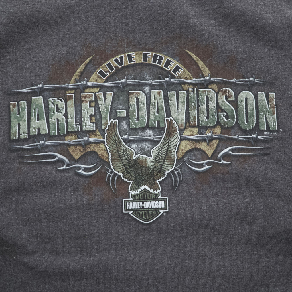 HARLEY DAVIDSON クルーネックスウェット トレーナー L グレー 裏起毛 5546