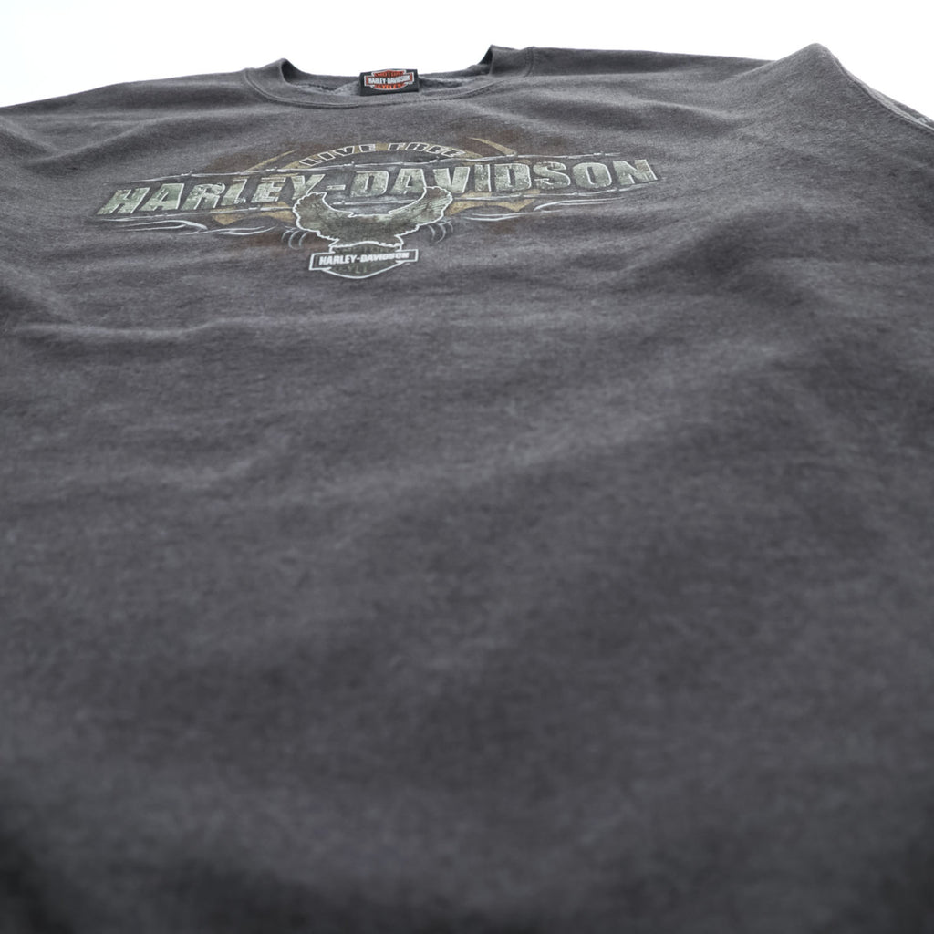 HARLEY DAVIDSON クルーネックスウェット トレーナー L グレー 裏起毛 5546