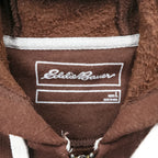Eddie Bauer ジップパーカー L ブラウン 裏起毛 ヘビーウェイト フロントポケット 1703