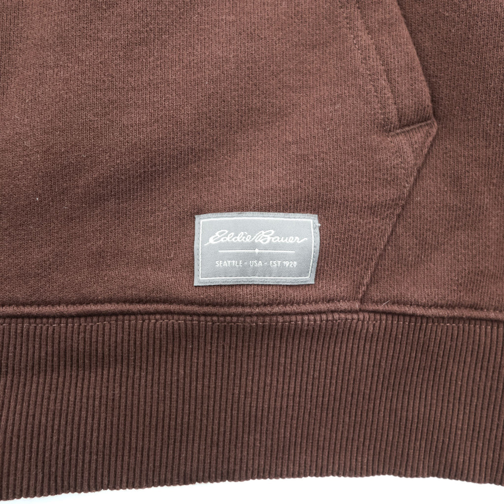 Eddie Bauer ジップパーカー L ブラウン 裏起毛 ヘビーウェイト フロントポケット 1703