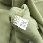 J.CREW 100%リネン 半袖シャツ L カーキ グリーン 胸ポケット