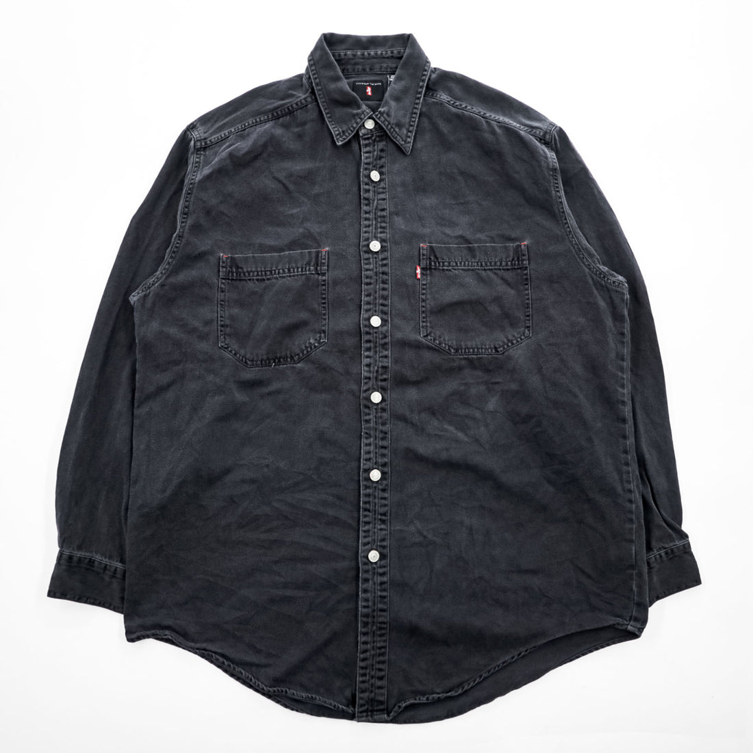Levi's 90年代 ヴィンテージ 長袖デニムシャツ M ブラック RED TAB JEANS メタルボタン 60560-1361