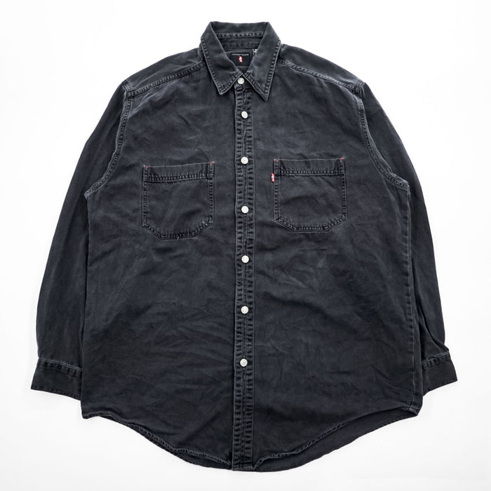 Levi's 90年代 ヴィンテージ 長袖デニムシャツ M ブラック RED TAB JEANS メタルボタン 60560-1361