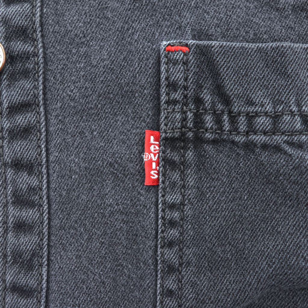 Levi's 90年代 ヴィンテージ 長袖デニムシャツ M ブラック RED TAB JEANS メタルボタン 60560-1361