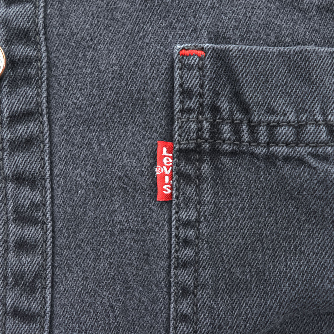 Levi's 90年代 ヴィンテージ 長袖デニムシャツ M ブラック RED TAB JEANS メタルボタン 60560-1361