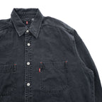 Levi's 90年代 ヴィンテージ 長袖デニムシャツ M ブラック RED TAB JEANS メタルボタン 60560-1361