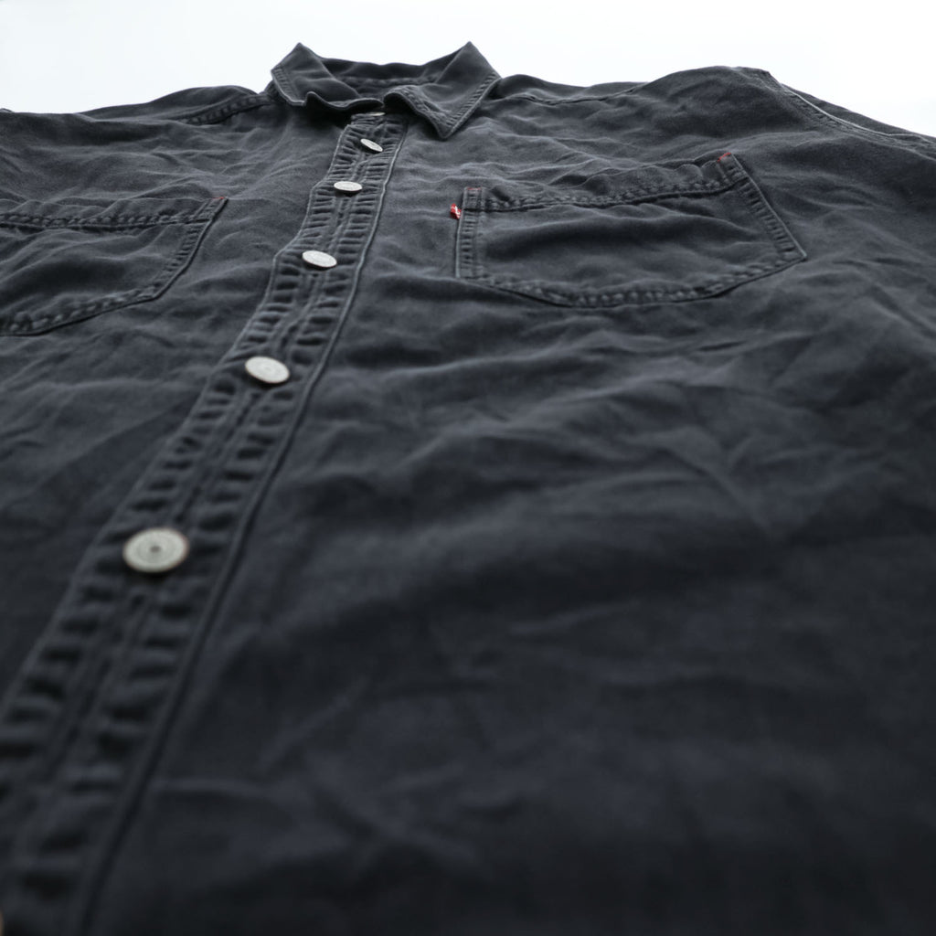 Levi's 90年代 ヴィンテージ 長袖デニムシャツ M ブラック RED TAB JEANS メタルボタン 60560-1361