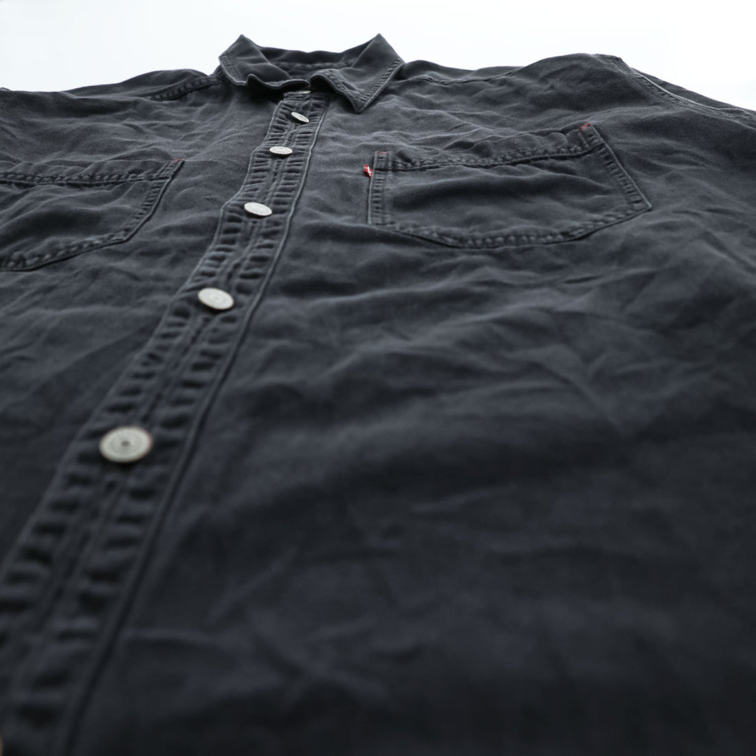 Levi's 90年代 ヴィンテージ 長袖デニムシャツ M ブラック RED TAB JEANS メタルボタン 60560-1361