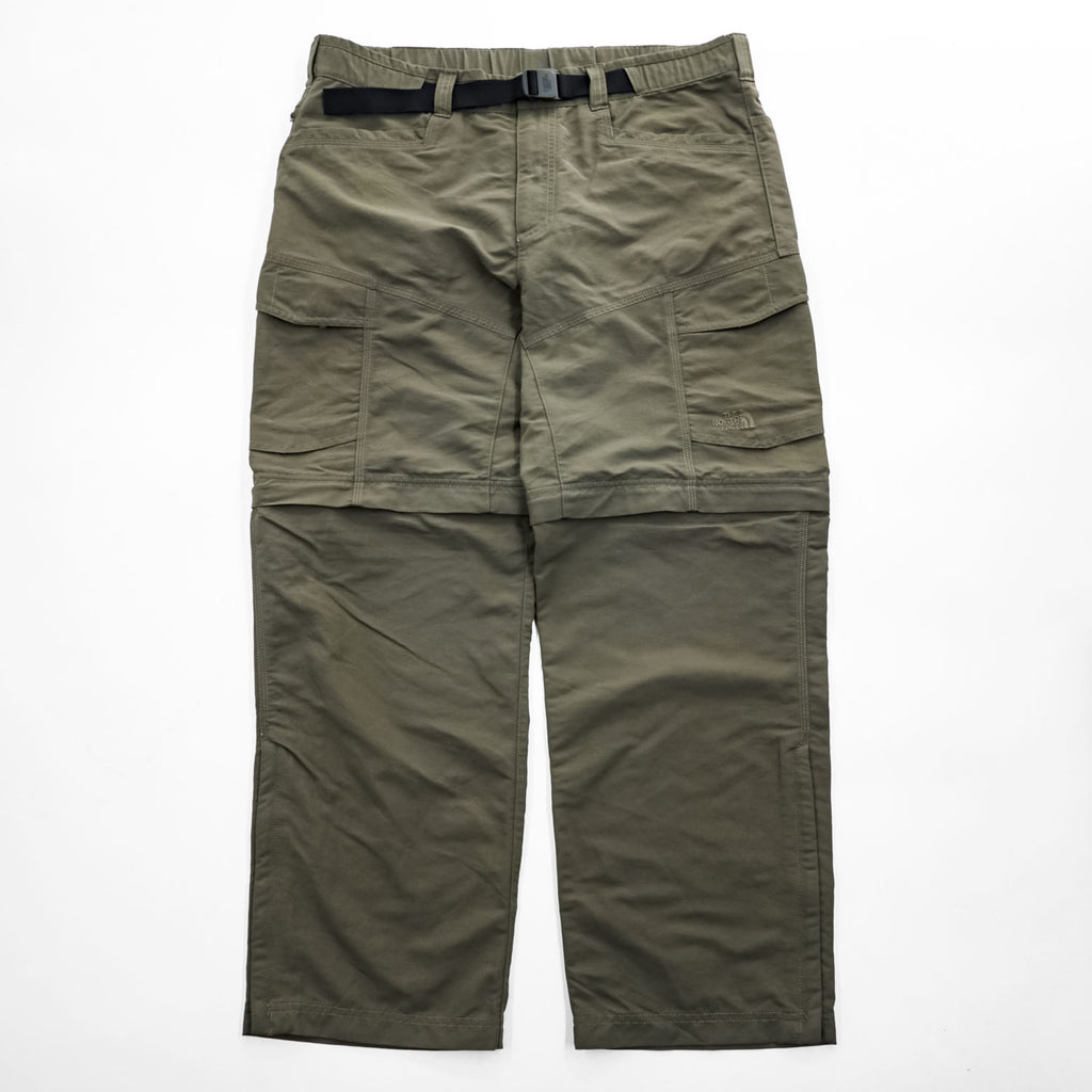 THE NORTH FACE アウトドア コンバーチブルパンツ 2WAY ショートパンツ L カーキ グリーン 防水  ワイド ベルト付 A4J0
