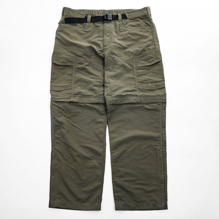 THE NORTH FACE アウトドア コンバーチブルパンツ 2WAY ショートパンツ L カーキ グリーン 防水  ワイド ベルト付 A4J0