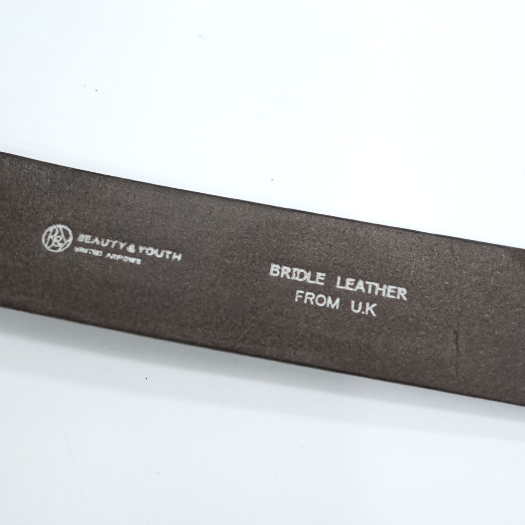 BEAUTY&YOUTH UNITED ARROWS 英国製 ブライドルレザー ベルト ブラウン ゴールド バックル イギリス製
